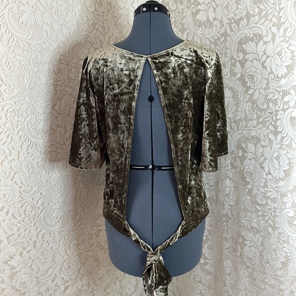 ❌SOLD❌Willow & Root Open Back Velvet Top - Picture 4 of 7